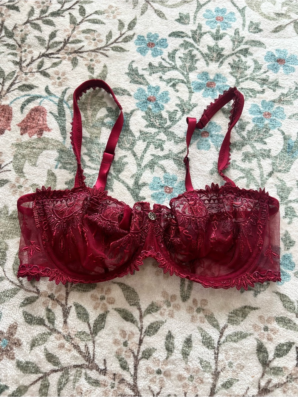 Chantelle Red Lace Bra 34D